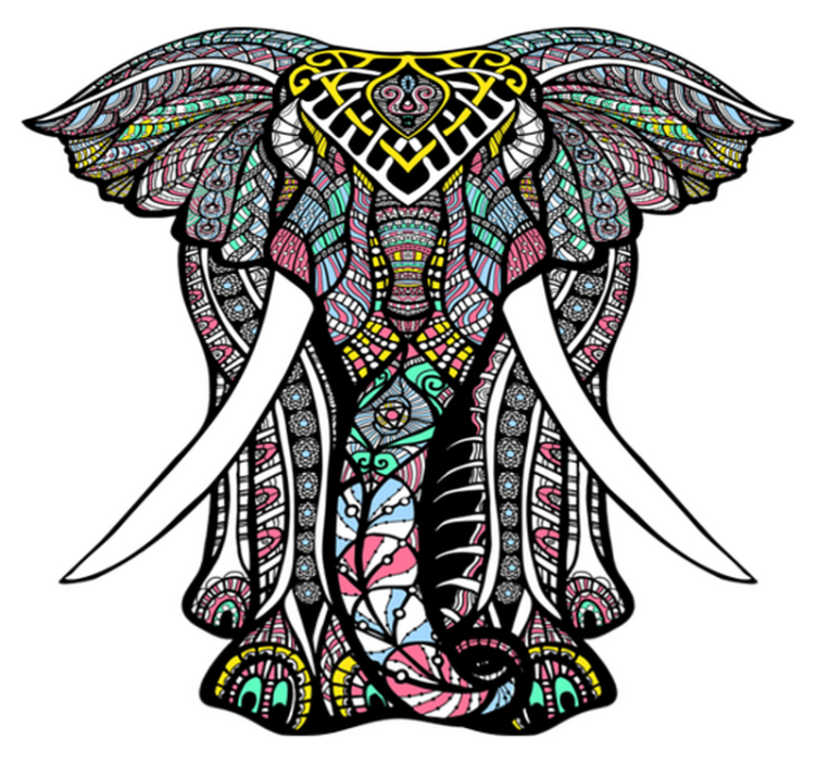 Tapis vinyle animal éléphant stylisé - TenStickers