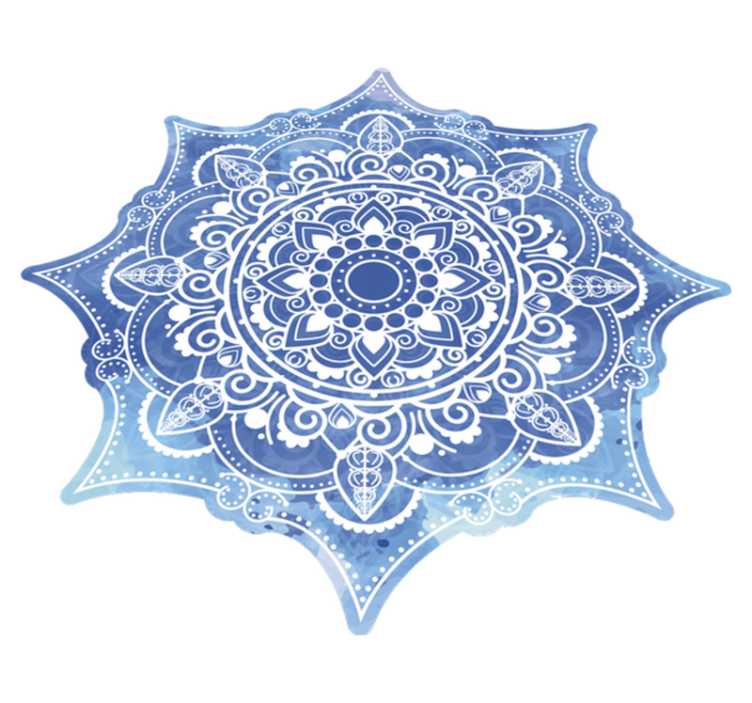 Tapis vinyle mandala design mandala bleu - TenStickers