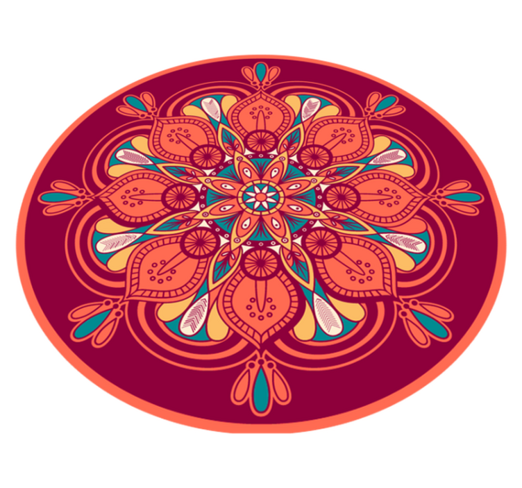 Tapis vinyle entrée fleur de mandala style indien - TenStickers