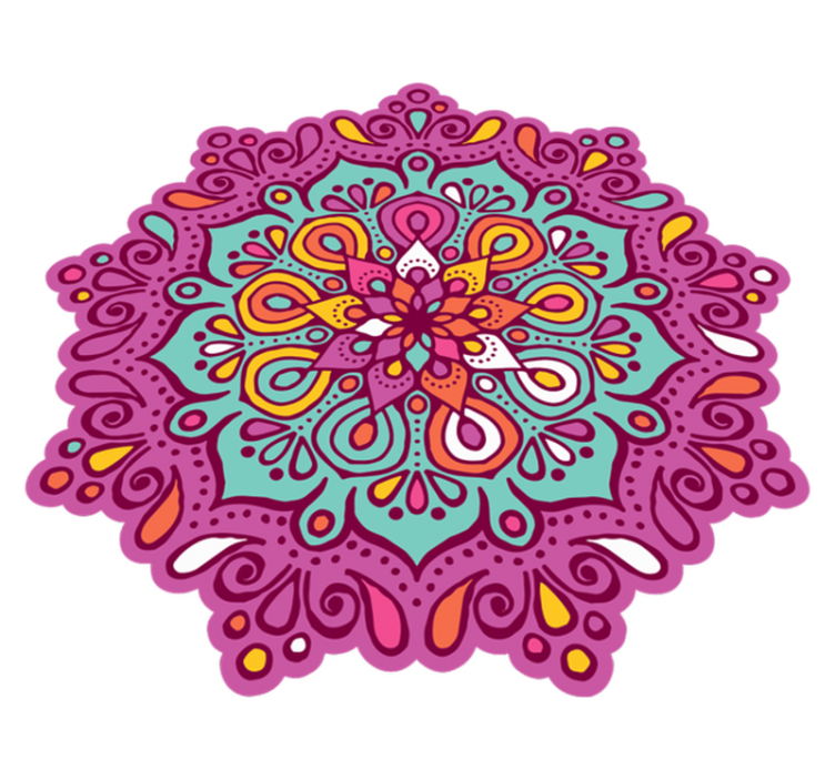 Tapis en vinyle floral mandala - TenStickers