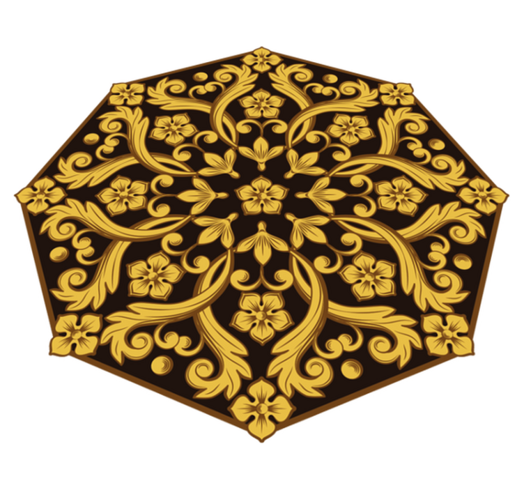 Tapis vinyle chambre symétrie du feuillage baroque - TenStickers