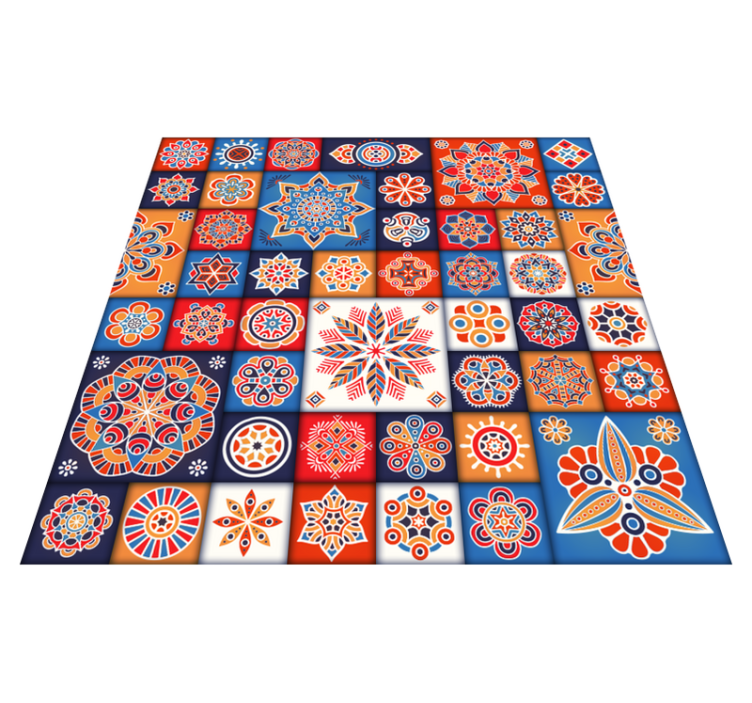 Tapis vinyle géométrique carrelage mosaïque - TenStickers