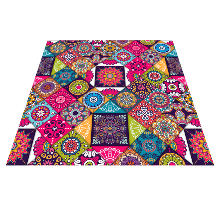 Tapis vinyle mandala patchwork de carreaux mandala - TenStickers