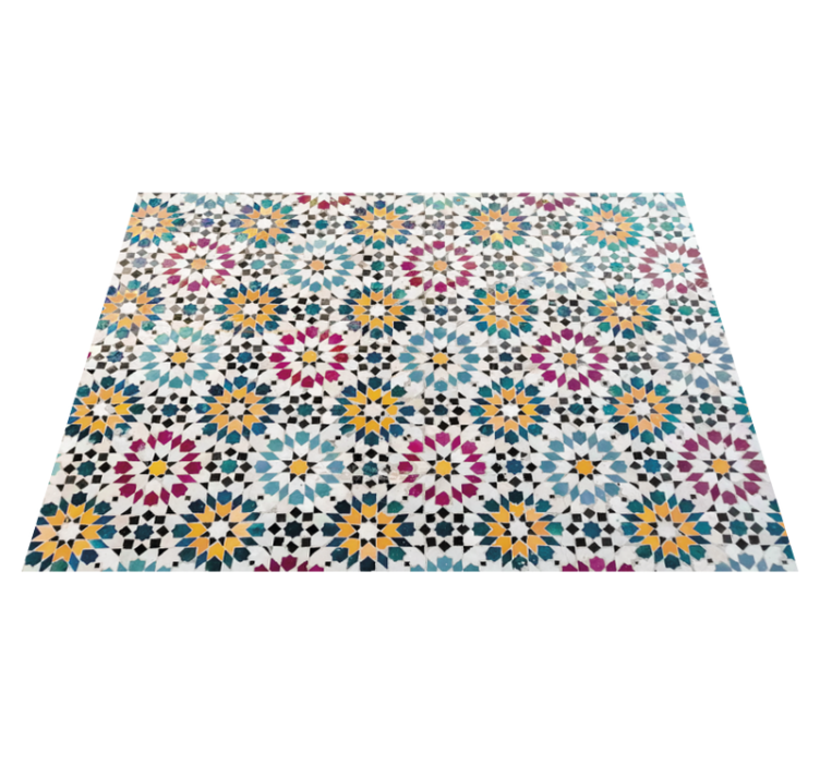 Tapis vinyle fleurs et plantes mosaïque florale - TenStickers