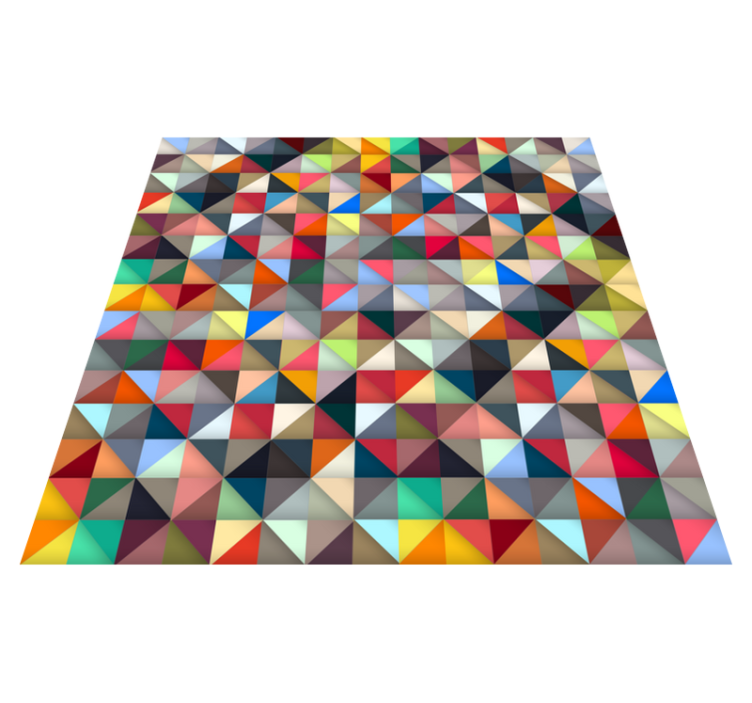 Tapis vinyle géométrique motif triangulaire coloré - TenStickers