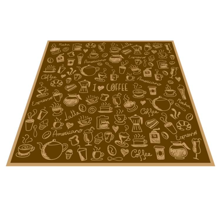Tapis vinyle cuisine collection de griffonnages de café - TenStickers