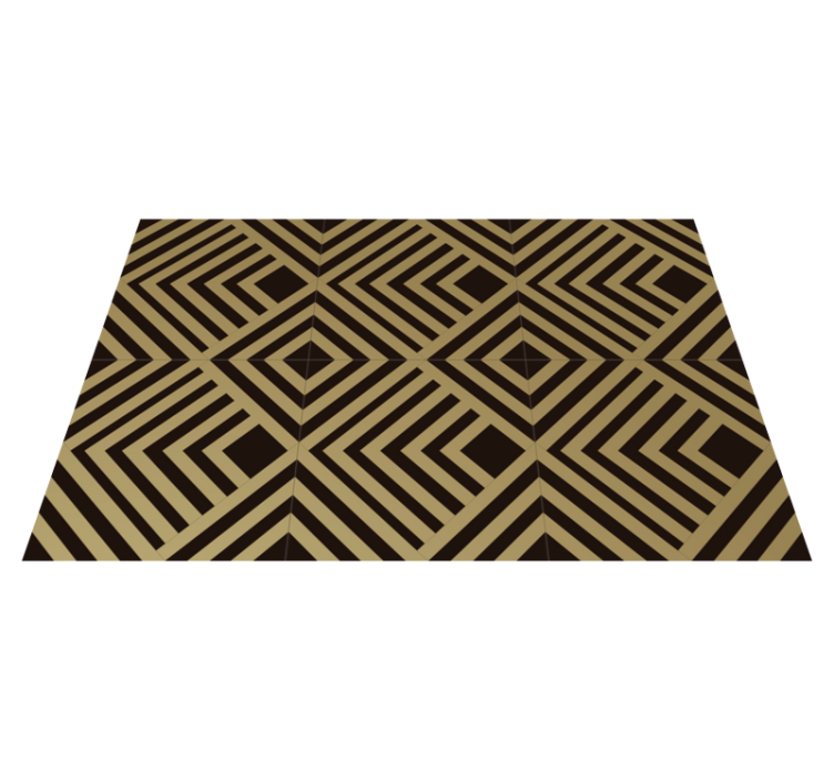 Tapis vinyle géométrique rayures angulaires beiges - TenStickers