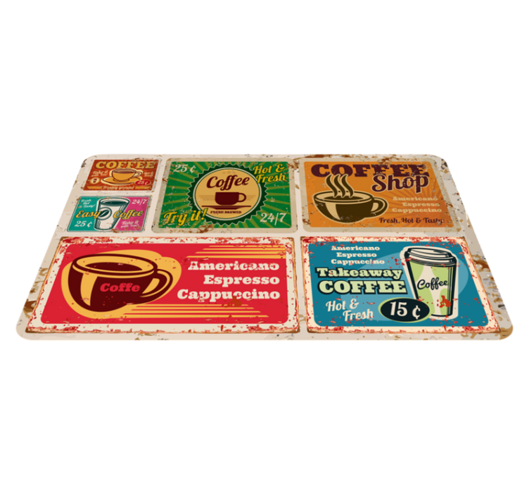 Tapis en autocollant vintage café américain - TenStickers