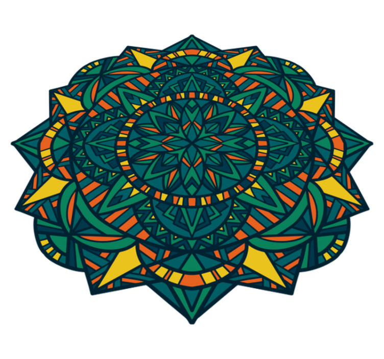 Tapis vinyle mandala œuvre d'art circulaire - TenStickers