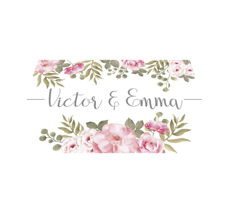 Tapis vinyle personnalisé floral sur mesure - TenStickers