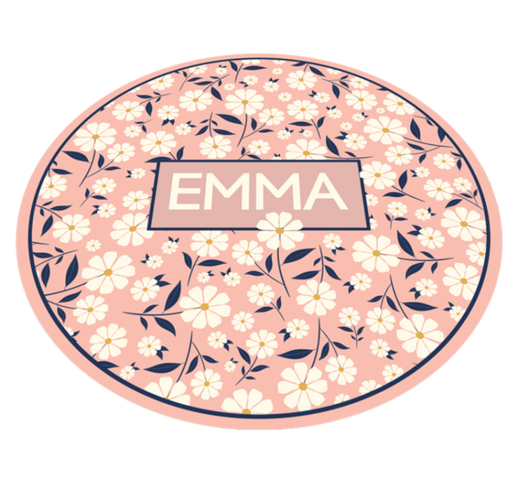 Tapis vinyle personnalisé cercle floral personnalisé - TenStickers