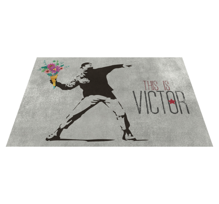 Tapis vinyle personnalisé arrangement floral sur mesure - TenStickers