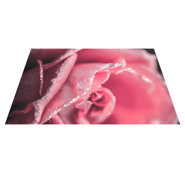 Tapis vinyle fleurs et plantes pétales de rose humides - TenStickers