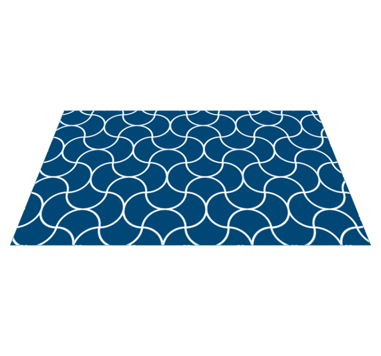 Tapis vinyle salle de bain motif de vagues géométriques - TenStickers