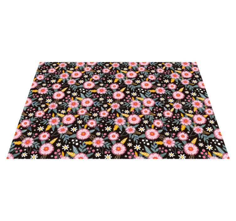 Tapis vinyle fleurs et plantes détail de motif floral - TenStickers