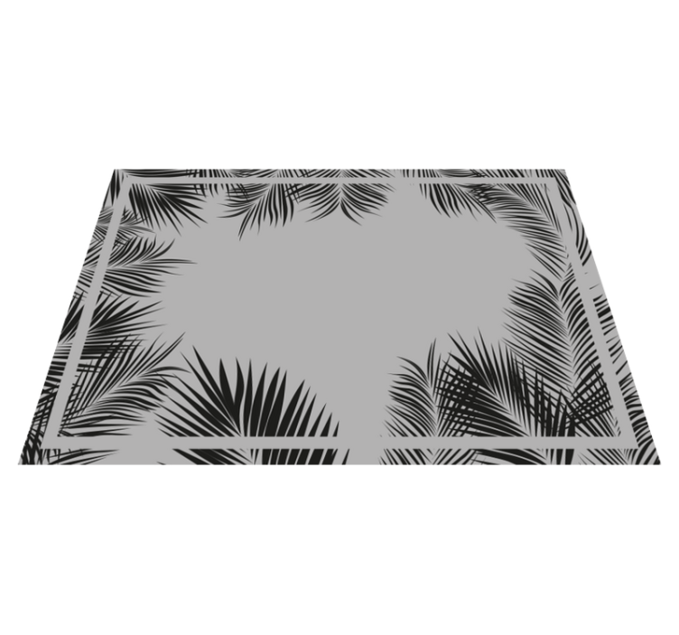 Tapis vinyle fleurs et plantes silhouette palmier tropical - TenStickers