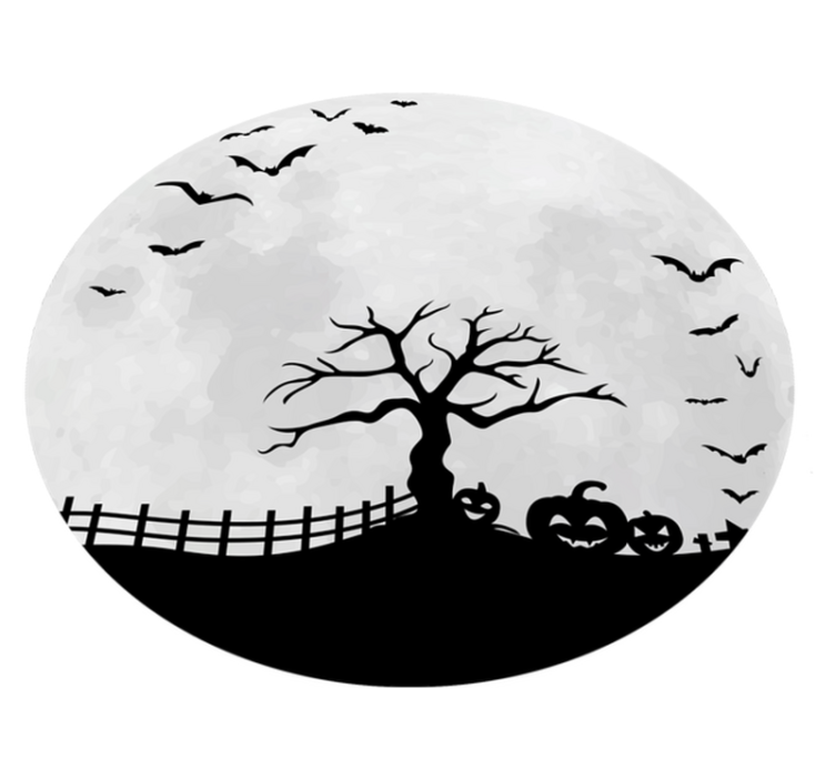 Tapis vinyle halloween scène d'halloween effrayante - TenStickers