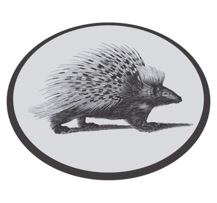 Tapis vinyle animal illustration de porc-épic - TenStickers
