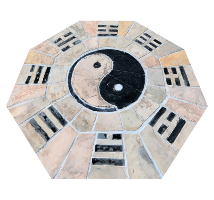 Tapis mosaique vinyle mosaïque yin yang - TenStickers