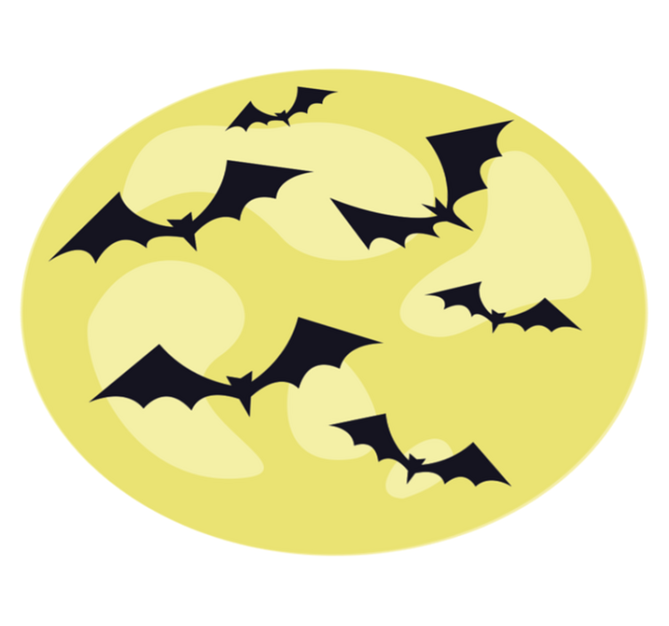 Tapis vinyle halloween cercle de chauves-souris nocturne - TenStickers