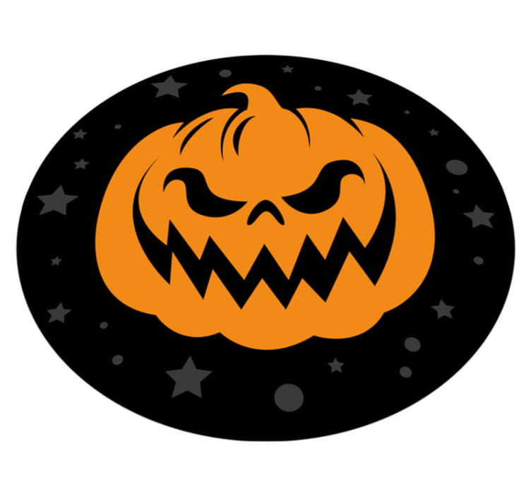 Tapis vinyle halloween citrouille effrayante - TenStickers