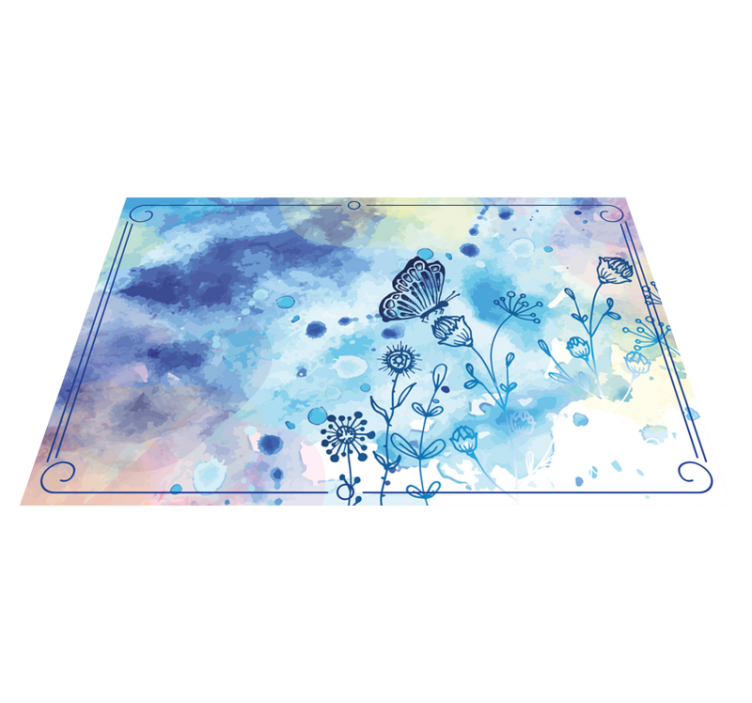 Tapis vinyle fleurs et plantes élégance aquarelle - TenStickers