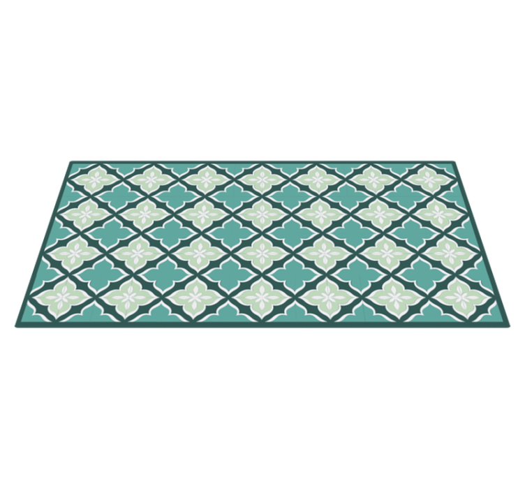 Tapis mosaique vinyle motif floral en mosaïque - TenStickers