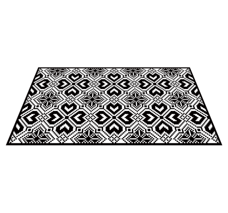 Tapis vinyle géométrique motif tribal monochrome - TenStickers