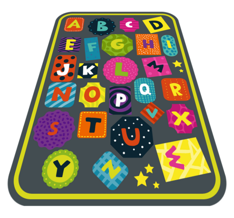 Tapis vinyle alphabet alphabet instructif - TenStickers