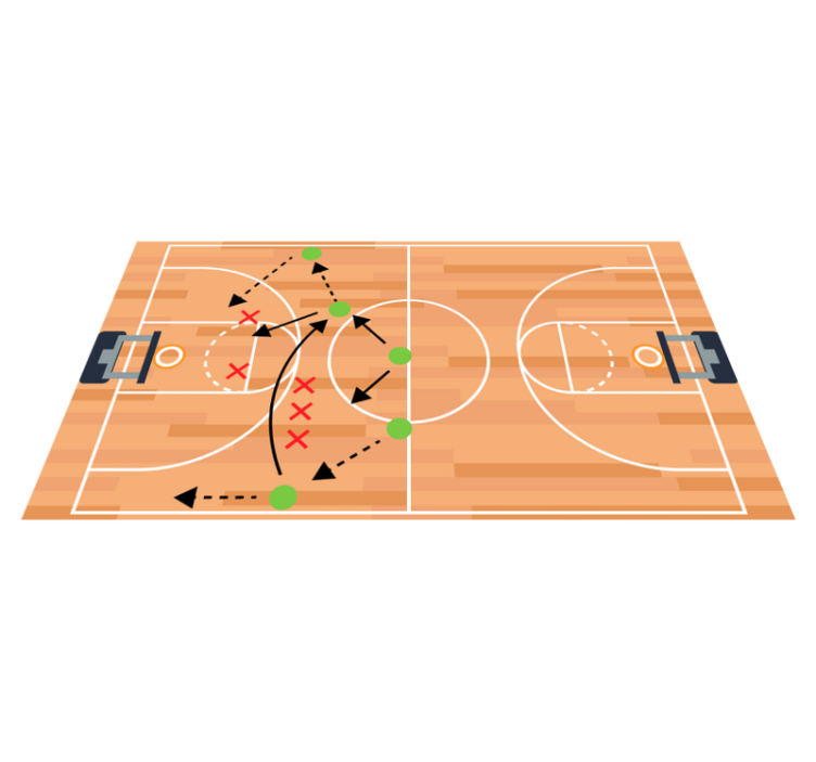 Tapis vinyle route terrain de basketball - TenStickers
