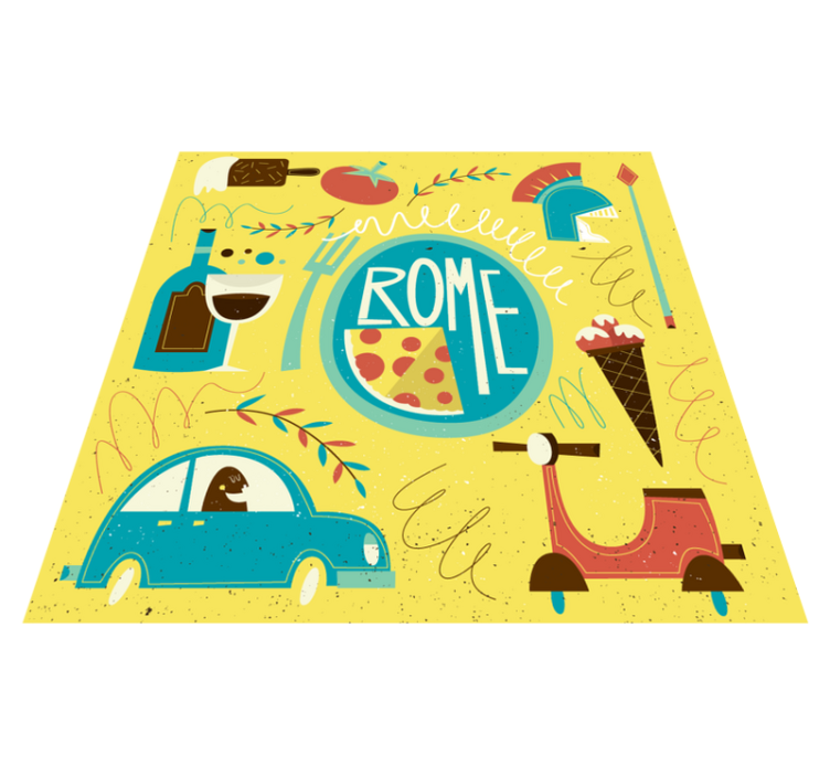 Tapis vinyle alphabet illustration du thème de rome - TenStickers