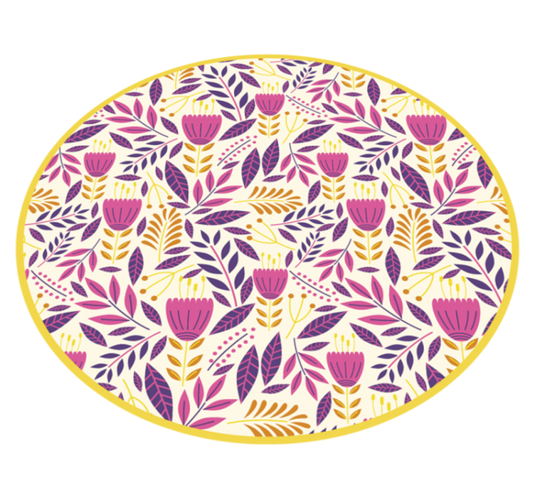 Tapis vinyle fleurs et plantes design floral symétrique - TenStickers