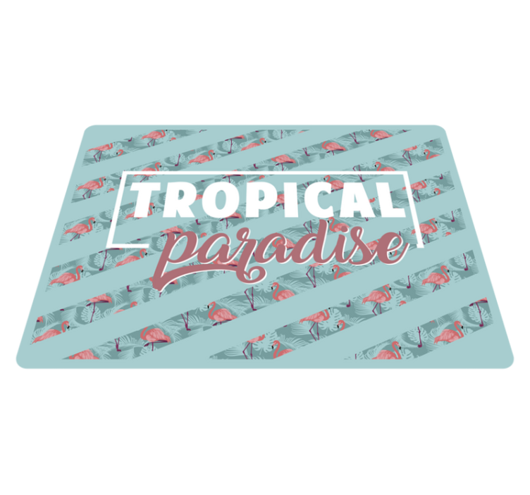 Tapis vinyle animal texte de paradis tropical - TenStickers