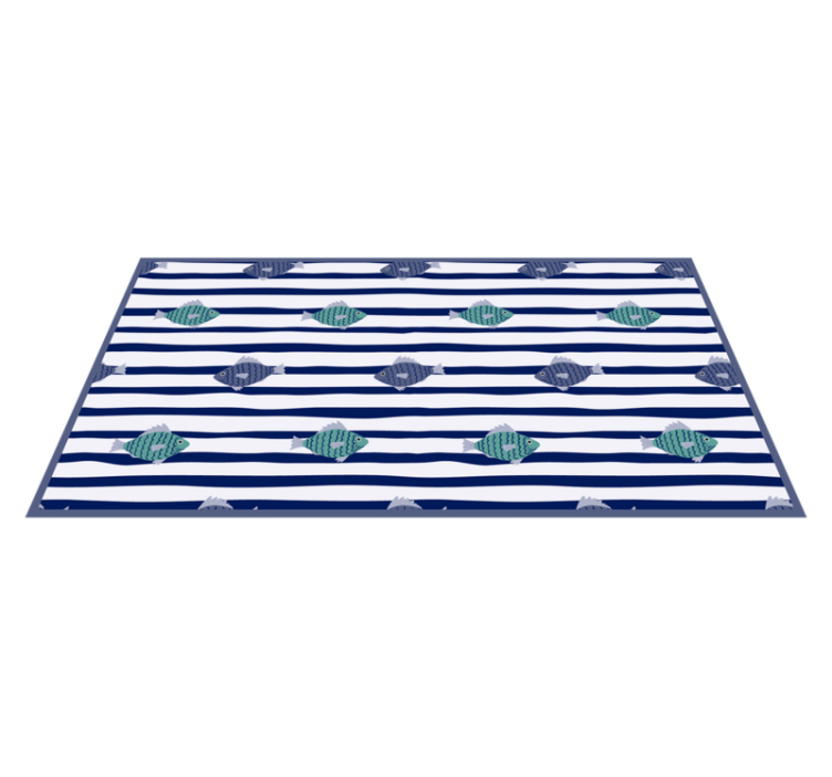 Tapis vinyle animal motif de poisson rayé - TenStickers