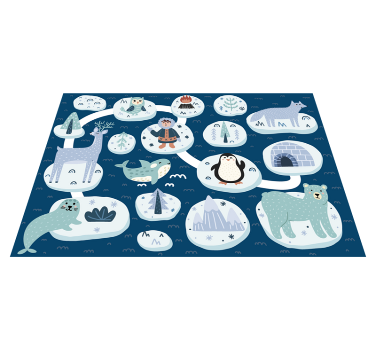 tapis vinyle animaux polaires - TenStickers