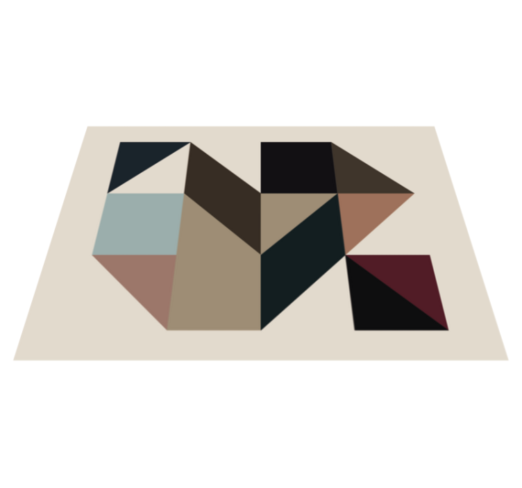 Tapis vinyle géométrique décor de formes géométriques - TenStickers