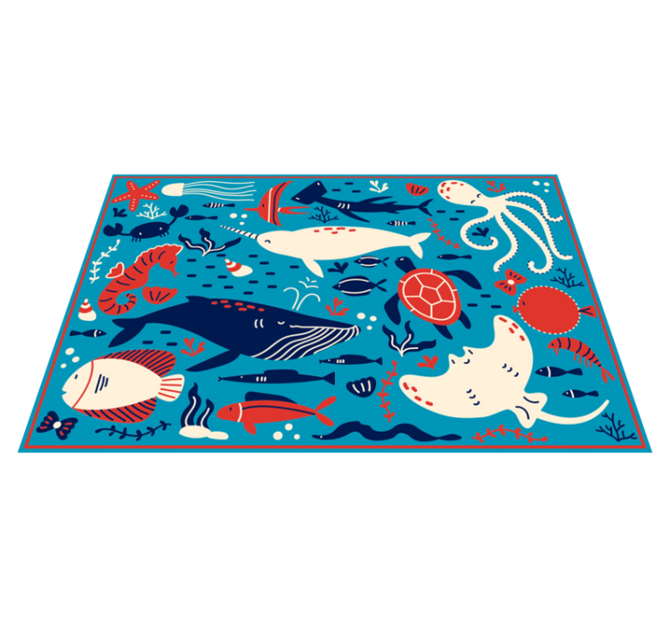 Tapis vinyle animal collage de créatures sous-marines - TenStickers