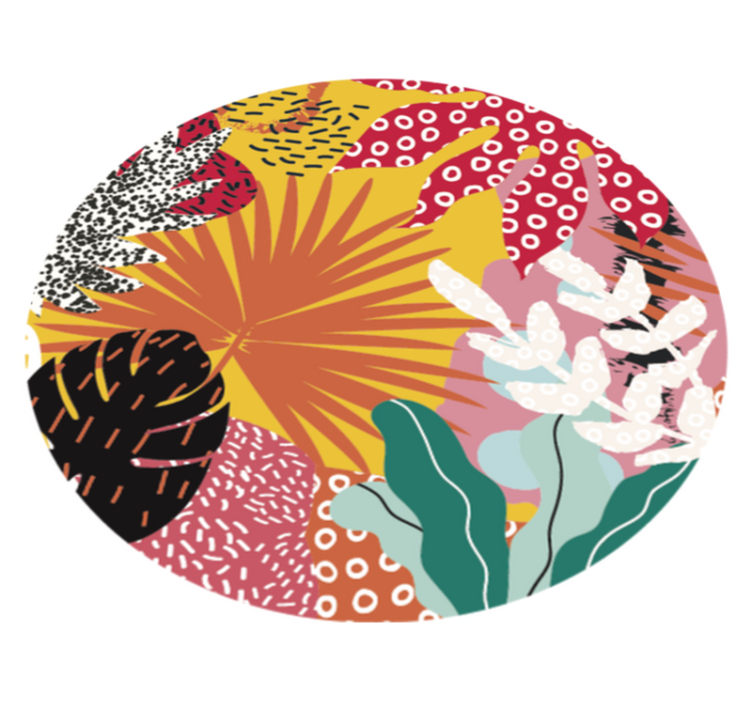 Tapis vinyle fleurs et plantes harmonie botanique tropicale - TenStickers