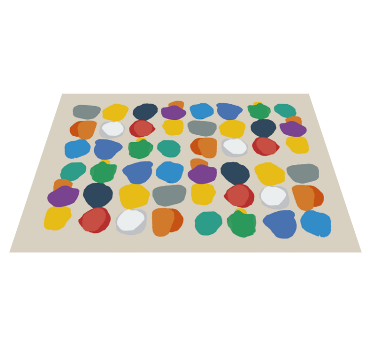 Tapis vinyle géométrique formes de galets colorés - TenStickers
