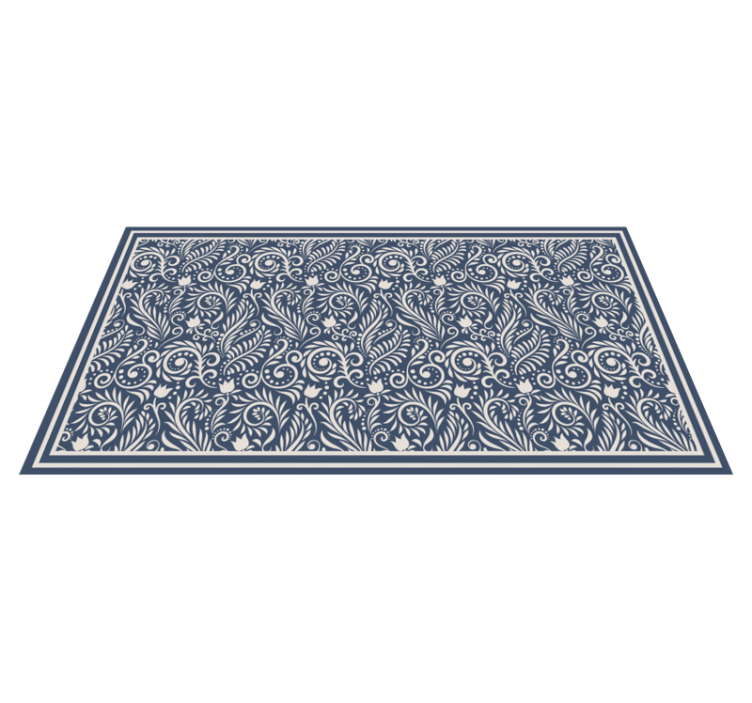 Tapis vinyle cuisine motif floral ornemental - TenStickers