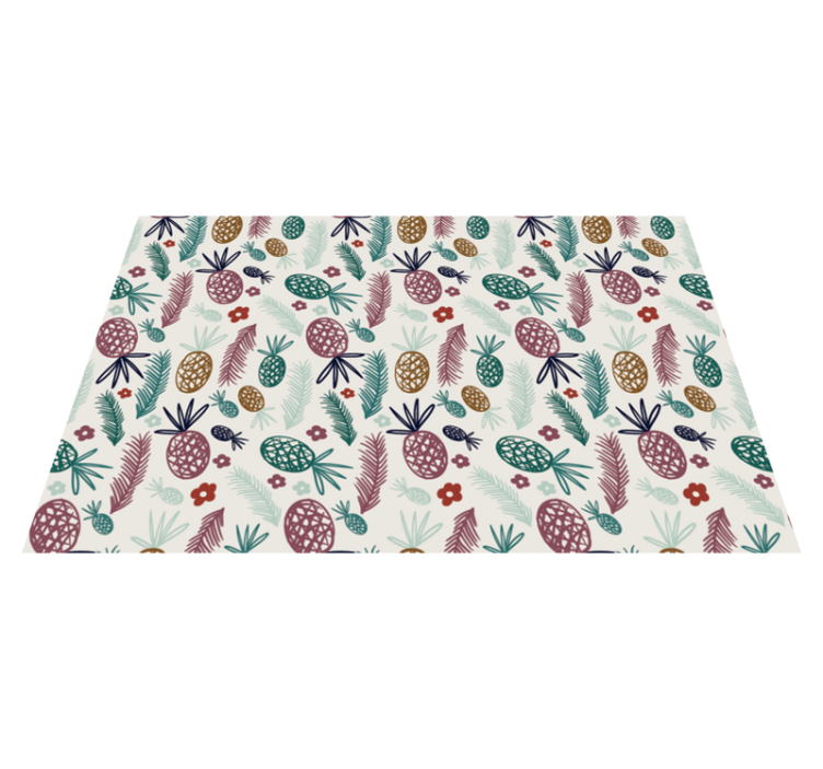 Tapis vinyle fleurs et plantes motif de fruits tropicaux - TenStickers