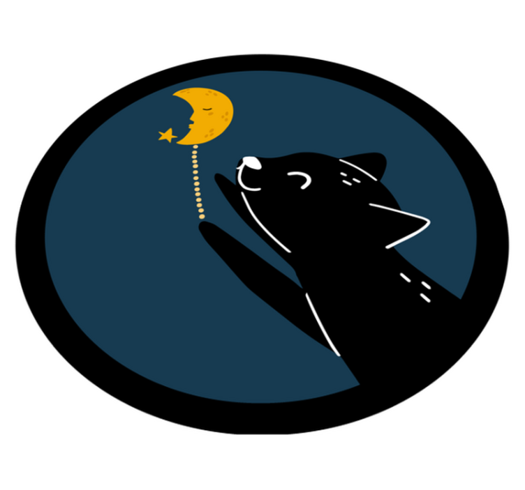 Tapis vinyle pour enfants chat au clair de lune - TenStickers