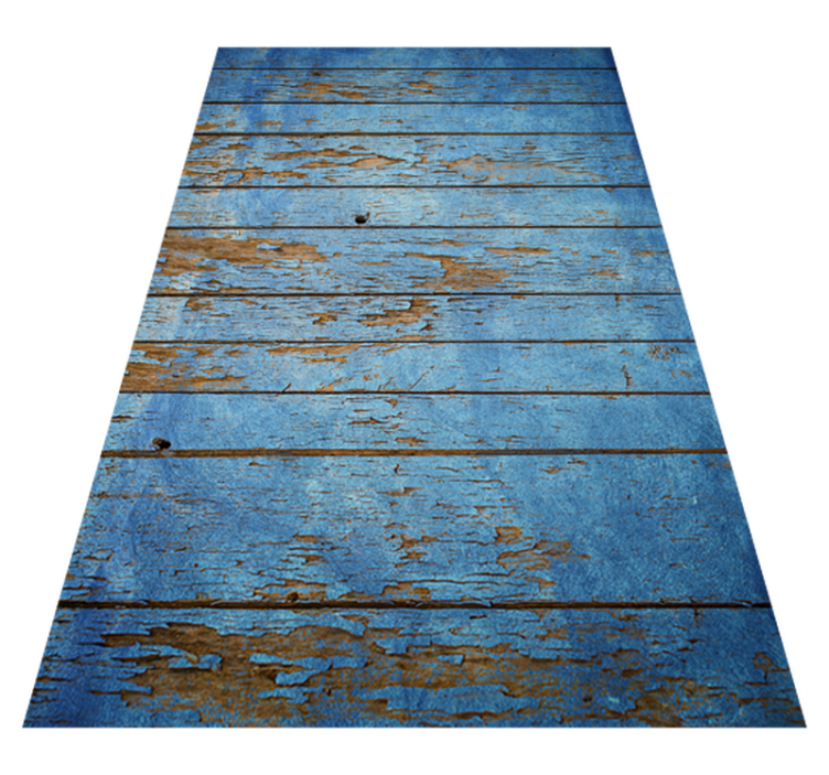 Tapis vinyle imitation parquet planches bleues en détresse - TenStickers