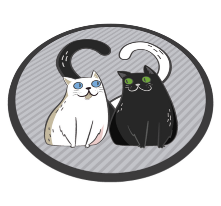 Tapis vinyle animal félins câlins - TenStickers