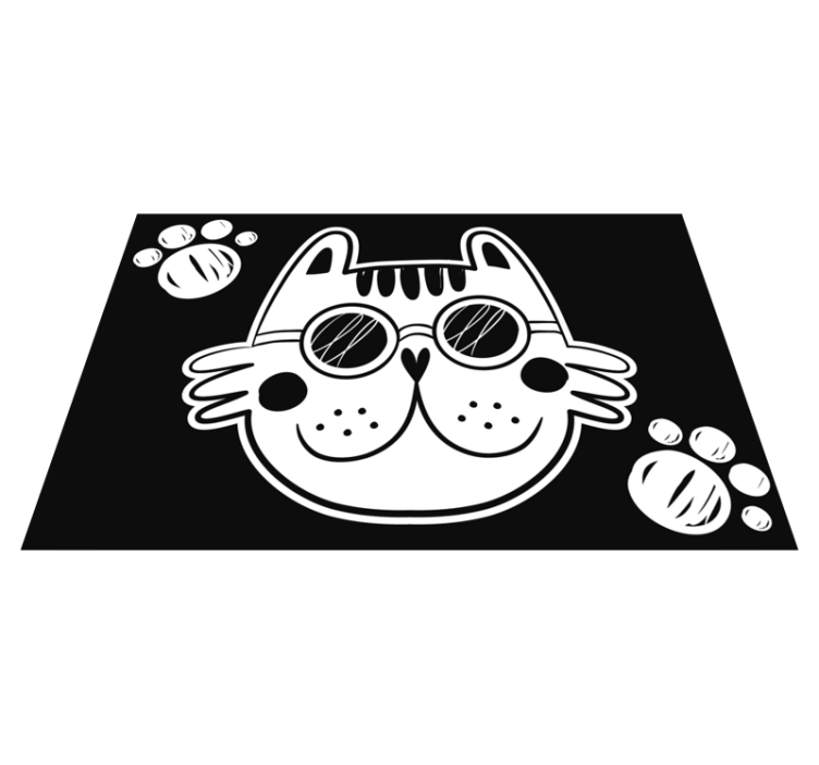 Tapis vinyle pour enfants illustration de chat cartoon - TenStickers