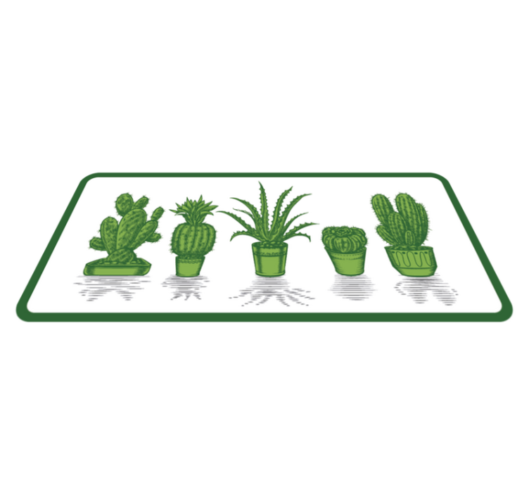 Tapis vinyle fleurs et plantes collection de cactus - TenStickers