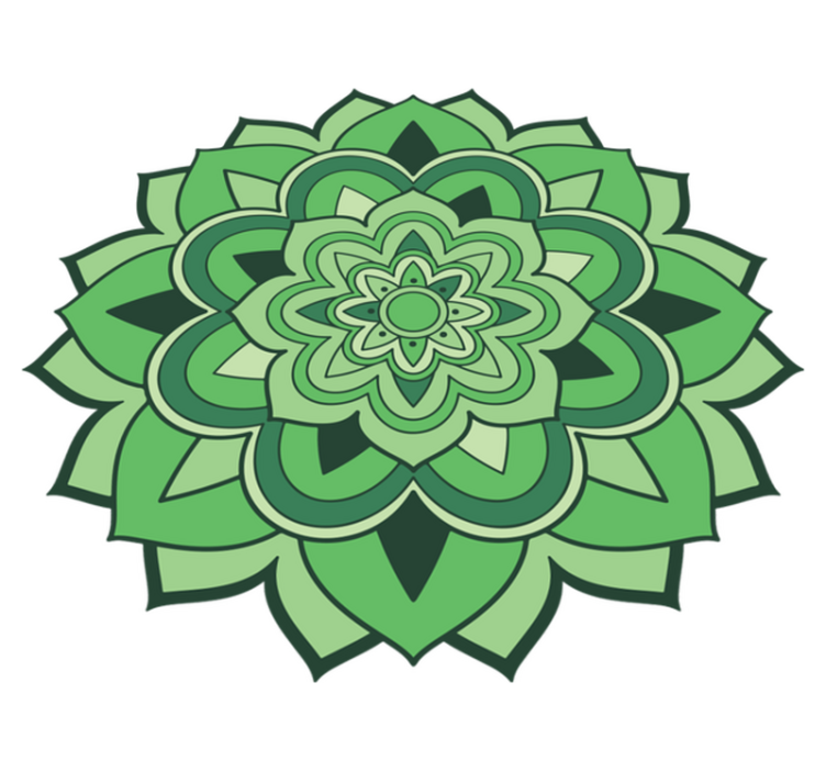 Tapis vinyle mandala emblème mandala vert - TenStickers
