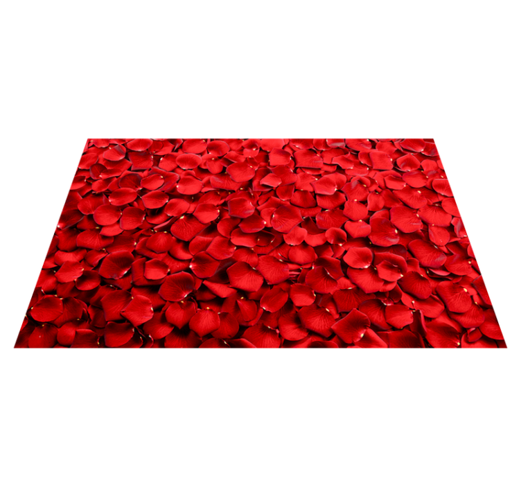 Tapis vinyle fleurs et plantes tableau de pétales rouges - TenStickers