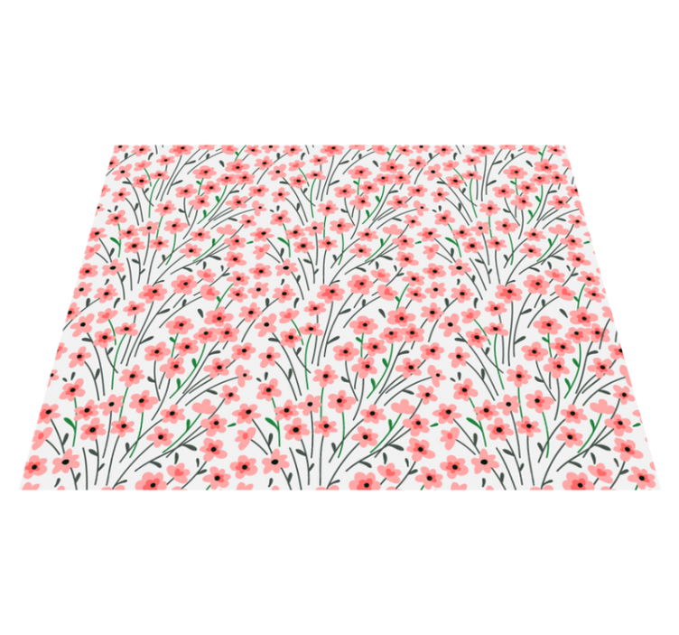 Tapis vinyle fleurs et plantes design floral - TenStickers
