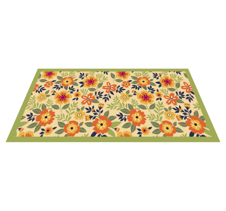 Tapis vinyle fleurs et plantes motif de jardin fleuri - TenStickers